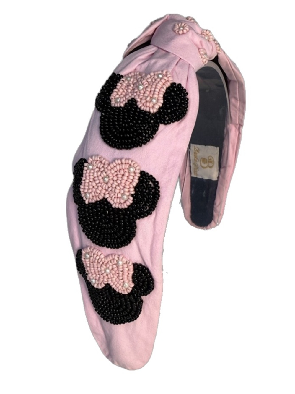 284. The Pink Bow Mouse Beaded Headband - Picture 2 of 4